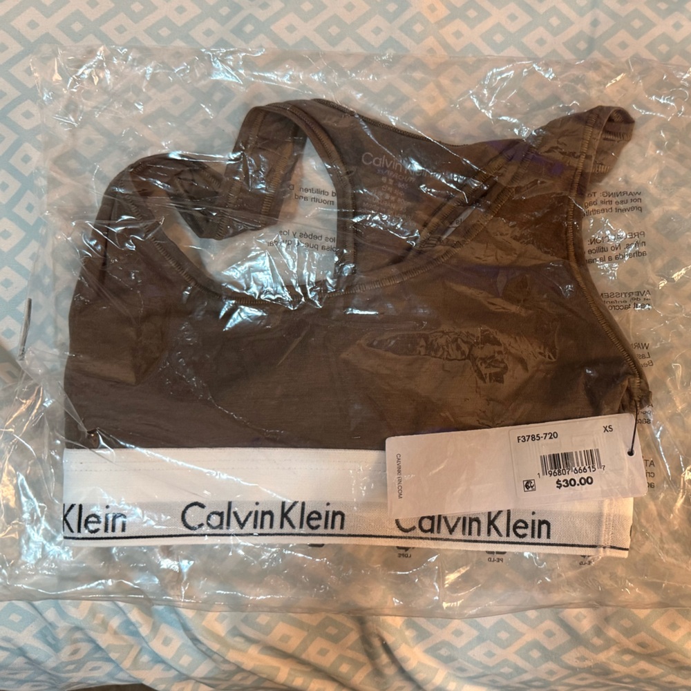 NWT Calvin Klein Icon Cotton Modal Unlined Bralette Size XS